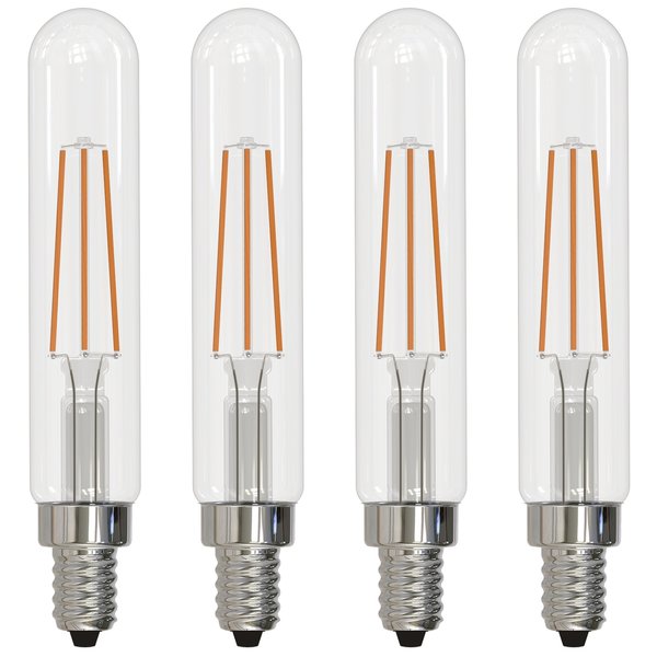 Bulbrite LED Filament 4.5w Dimmable T8 Bulb Candelabra (E12) Base - 2700K Warm White, 450 Lumens, 4PK 862781